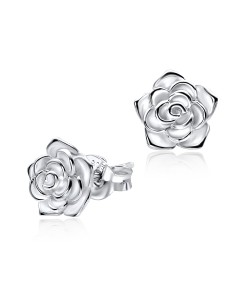 Blooming Rose Silver Stud Earring STS-3605